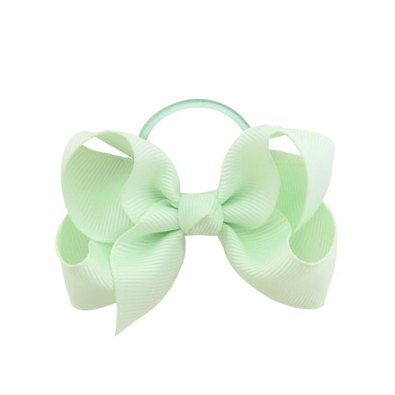 Solid Bow Hair Tie Hair Ring Elastic Hair Rope Ponytail Holder for Kids Girls