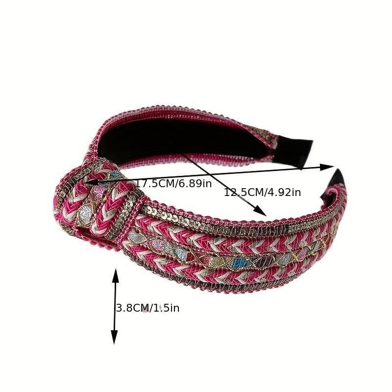 Colorful Thread Weaved Hair Band Boho Style Headdress