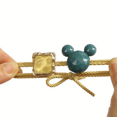 Crystal Cartoon Hair Tie Elastic Hair Rope for Girls and Women