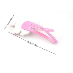 10pcs Cartoon Unicorn Snap Clip Pink Hair Clip For Girls