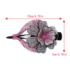 Colorful Rhinestone Flower Hair Claw for Women Hair Accessories