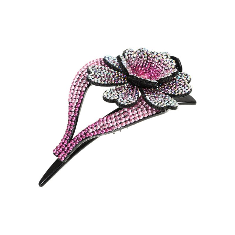 Colorful Rhinestone Flower Hair Claw for Women Hair Accessories