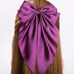 Silky Bow Barrette Ribbon Satin Scarves Bowknot Hair Clip