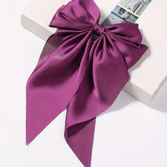 Silky Bow Barrette Ribbon Satin Scarves Bowknot Hair Clip