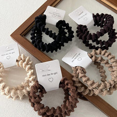 3pcs Spiral Telephone Wire Hair Ring Women's Hair Rope