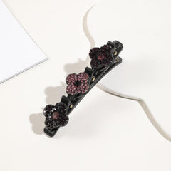 Crystal Stone Braided Hair Clips Satin Hair Bands Clover Rhinestone Hair Clip