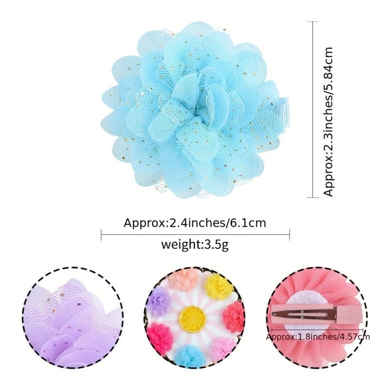 15pcs Flower Hair Clip Sweet Hair Clips Duck Billed Clip Hair Accessories
