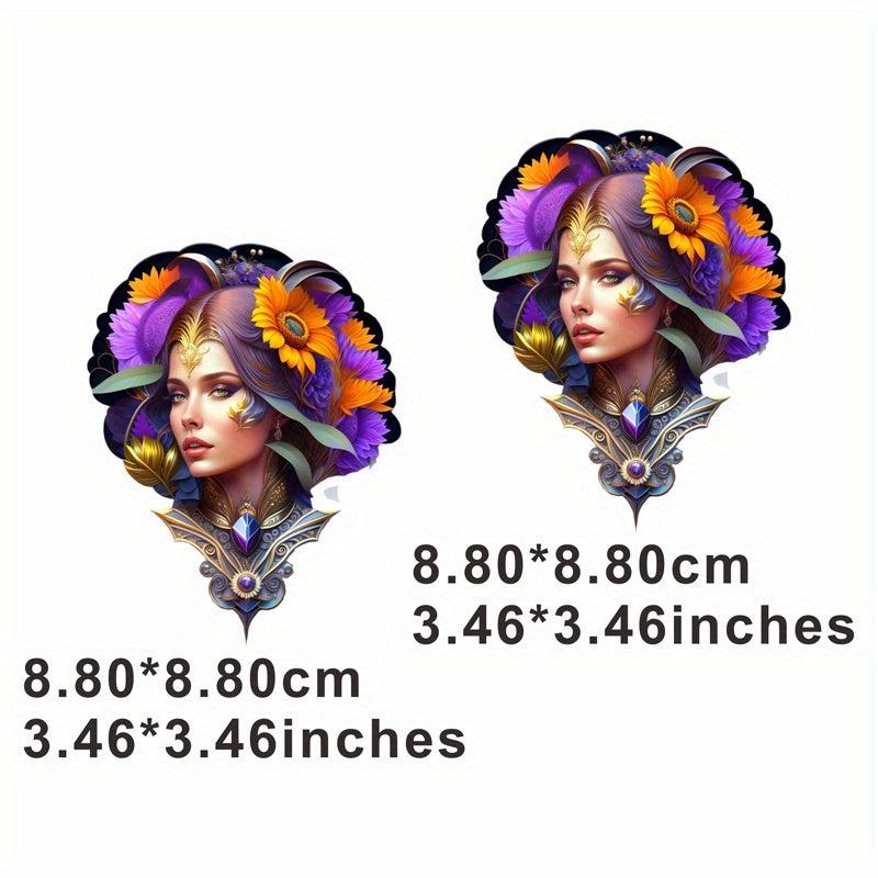 Flower Women Iron On Stickers Heat Transfer Patches DIY Accessories