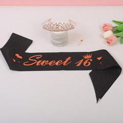 16th Birthday Rhinestone Crown & Sash Set