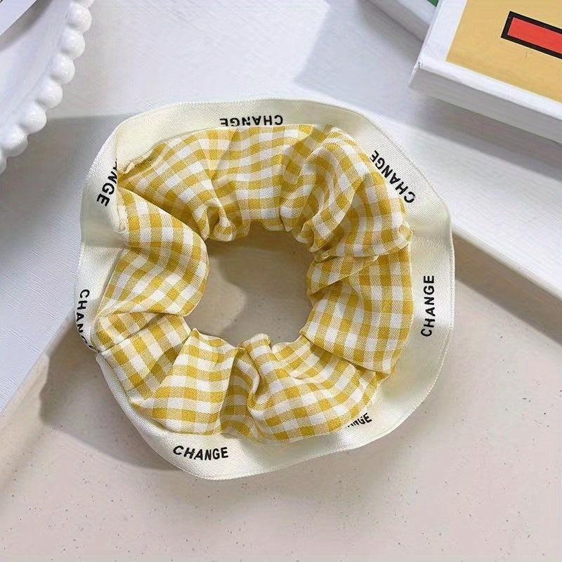 Plaid Scrunchies Hair Tie Colorful Hair Rope Checkered Hair Ring