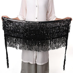 Bohemian Style Belly Dance Costume Sequin Tassel Fringe Hip Scarf Belt