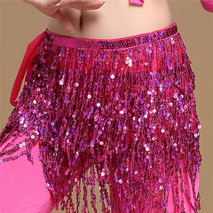 Bohemian Style Belly Dance Costume Sequin Tassel Fringe Hip Scarf Belt