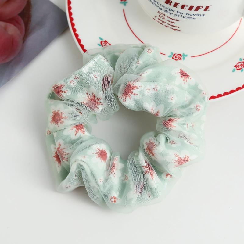 Chiffon Flower Hair Scrunchies Hair Bobbles Ponytail Holder
