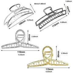 4pcs Large Hair Clips for Thick Hair Strong Hold Non Slip Jaw Clips