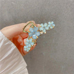 Vintage Flower Hair Claw Crystal Floral Hair Claw for Women Girls