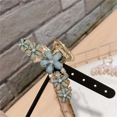 Vintage Flower Hair Claw Crystal Floral Hair Claw for Women Girls