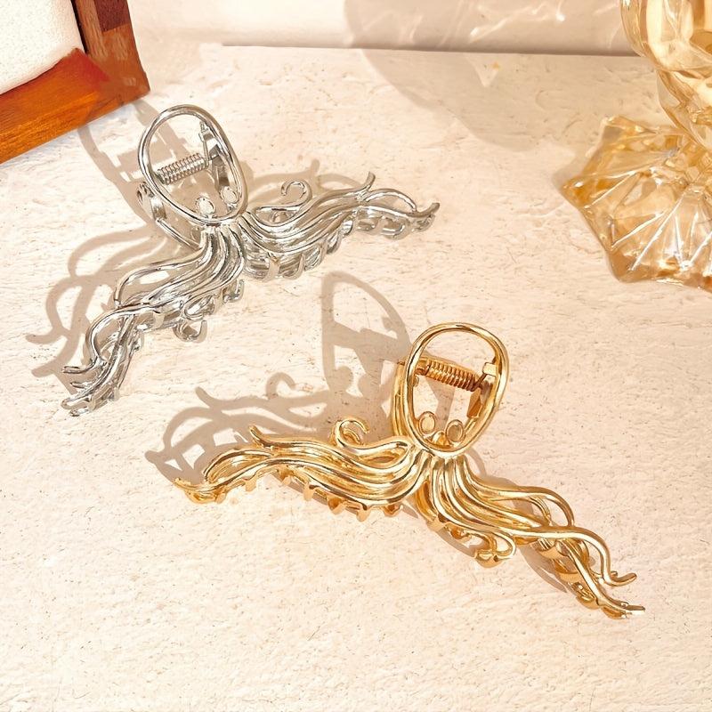Octopus Vintage Metal Hair Claw Clip Strong Hold Grip Hair Jaw Clip