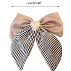 Large Bowknot Hair Clip with Rhinestone Inlay