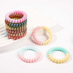 10 Pcs Multicolor Spiral Hair Ties No Crease Acc