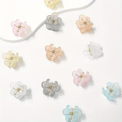 12pcs Wind Frosted Flower Small Hair Clip Female Side Clip Bangs Hair Hair Clip