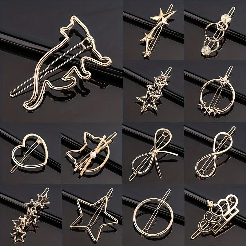 Triangle Moon Shape Hair Clip Side Clip Ponytail Clip Female Alloy Bobby Pin