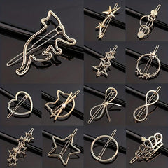 Triangle Moon Shape Hair Clip Side Clip Ponytail Clip Female Alloy Bobby Pin