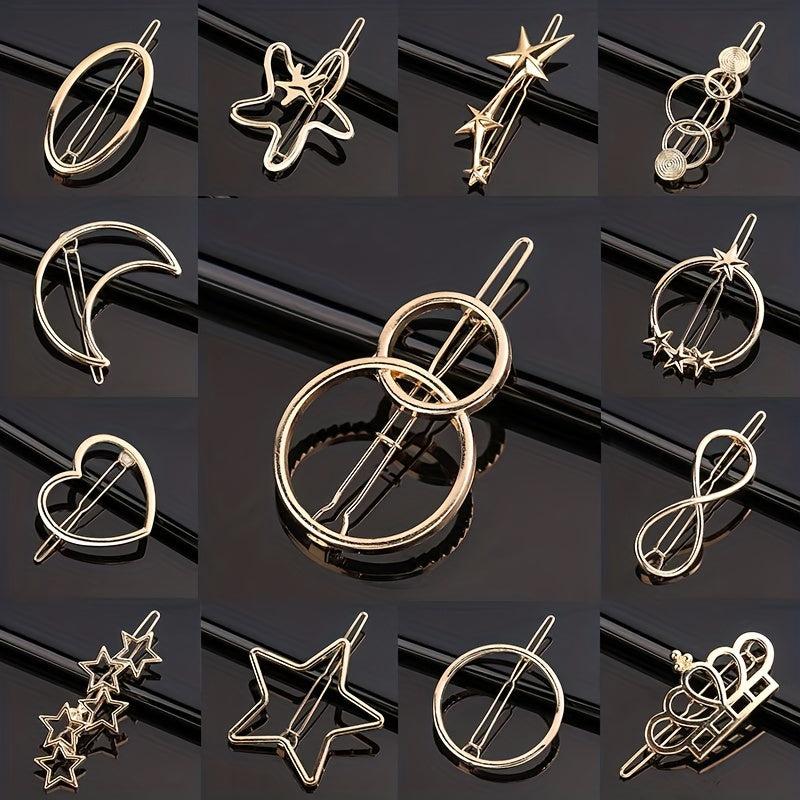 Triangle Moon Shape Hair Clip Side Clip Ponytail Clip Female Alloy Bobby Pin