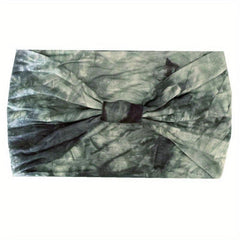 Boho Tie Dye Headband Wide Knotted Hair Band Wrap Turban