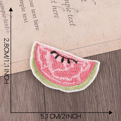 8pcs Food Embroidery Patches Pizza Hamburger Banana Watermelon Sew DIY