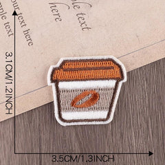 8pcs Food Embroidery Patches Pizza Hamburger Banana Watermelon Sew DIY