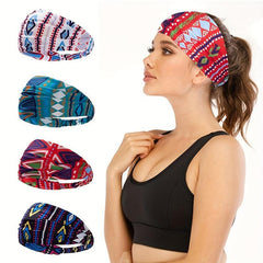 Boho Style Sports Yoga Wide Brim Hair Band Head Scarf Vintage