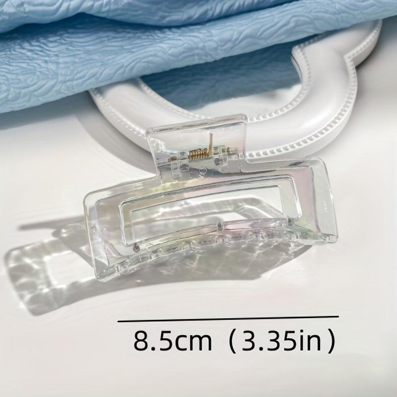 7pcs Holographic Hair Claw Clip Transparent Hair Claw Large Nonslip Shark Claw