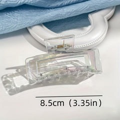7pcs Holographic Hair Claw Clip Transparent Hair Claw Large Nonslip Shark Claw