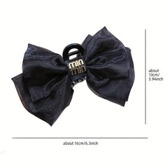 2pcs Organza Bow Hair Claw Clip Nonslip Shark Clip Women Girls Hair Claw