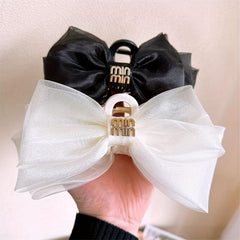 2pcs Organza Bow Hair Claw Clip Nonslip Shark Clip Women Girls Hair Claw