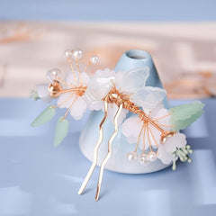 Chinese Style Flower Hairpin Ancient Style Floral U shaped Hair Pin