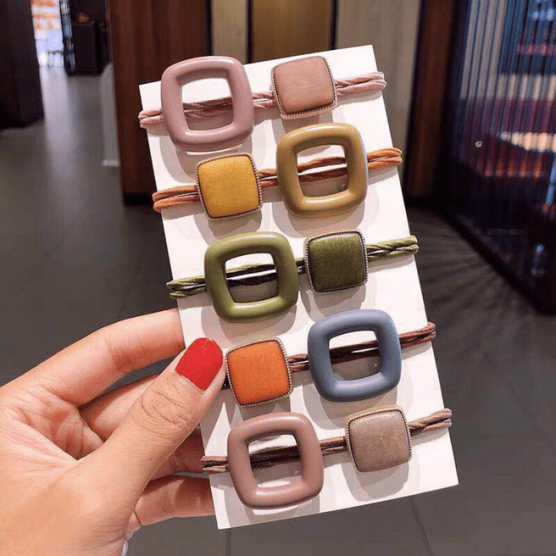 Colorful Beaded Hair Tie Elastic Bands Ponytail Holder Headband