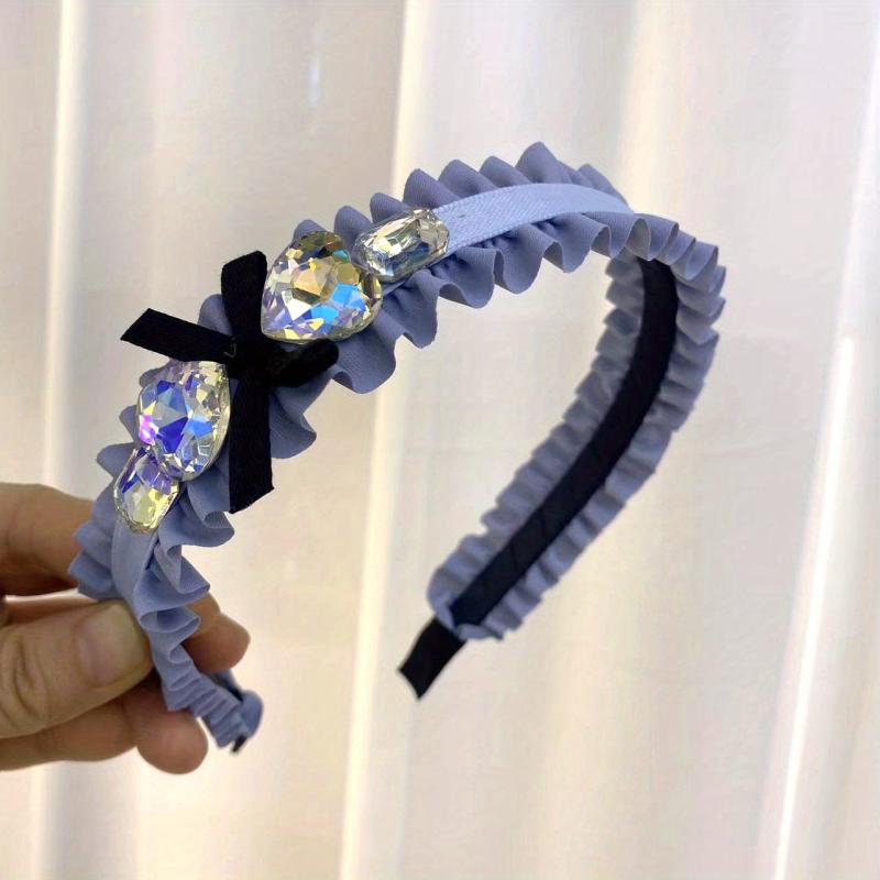 Zircon Decor Headband Bow Head Hoop Sparkle Headdress For Women Girls