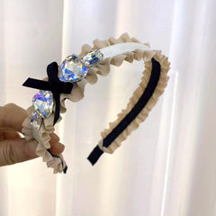 Zircon Decor Headband Bow Head Hoop Sparkle Headdress For Women Girls