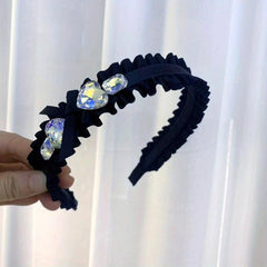 Zircon Decor Headband Bow Head Hoop Sparkle Headdress For Women Girls