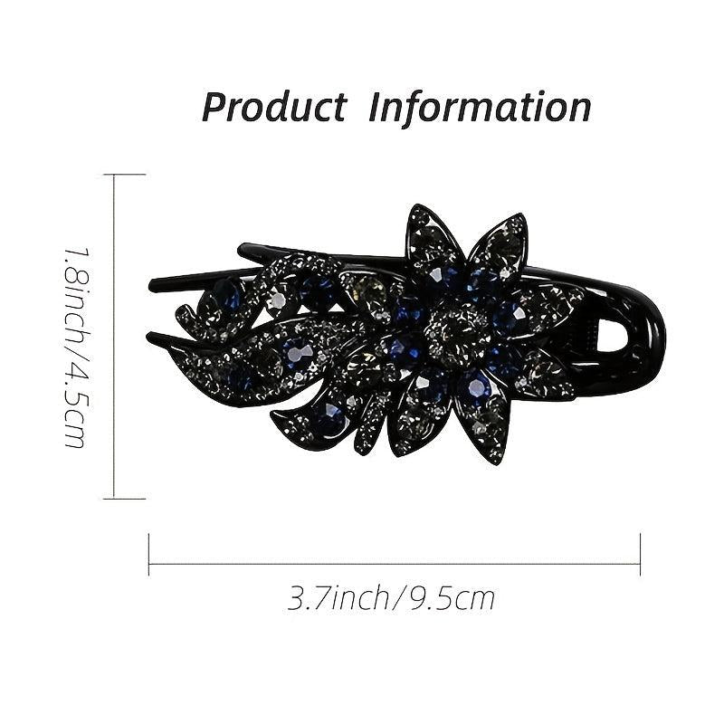 Vintage Rhinestone Flower Hair Claw Clip for Mother