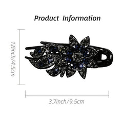 Vintage Rhinestone Flower Hair Claw Clip for Mother