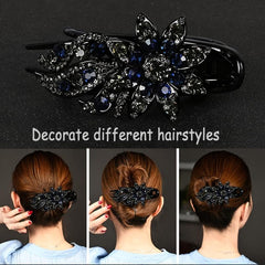Vintage Rhinestone Flower Hair Claw Clip for Mother
