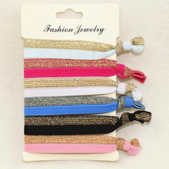 6pcs Colorful Knotted Hair Rope Ribbon Hair Tie Elastic Ponytail Holder