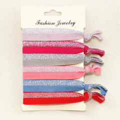 6pcs Colorful Knotted Hair Rope Ribbon Hair Tie Elastic Ponytail Holder