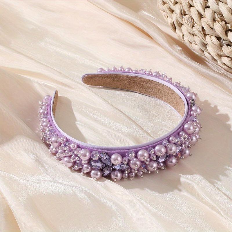 Baroque Rhinestone Faux Pearl Headband Hair Accessories Hair Band