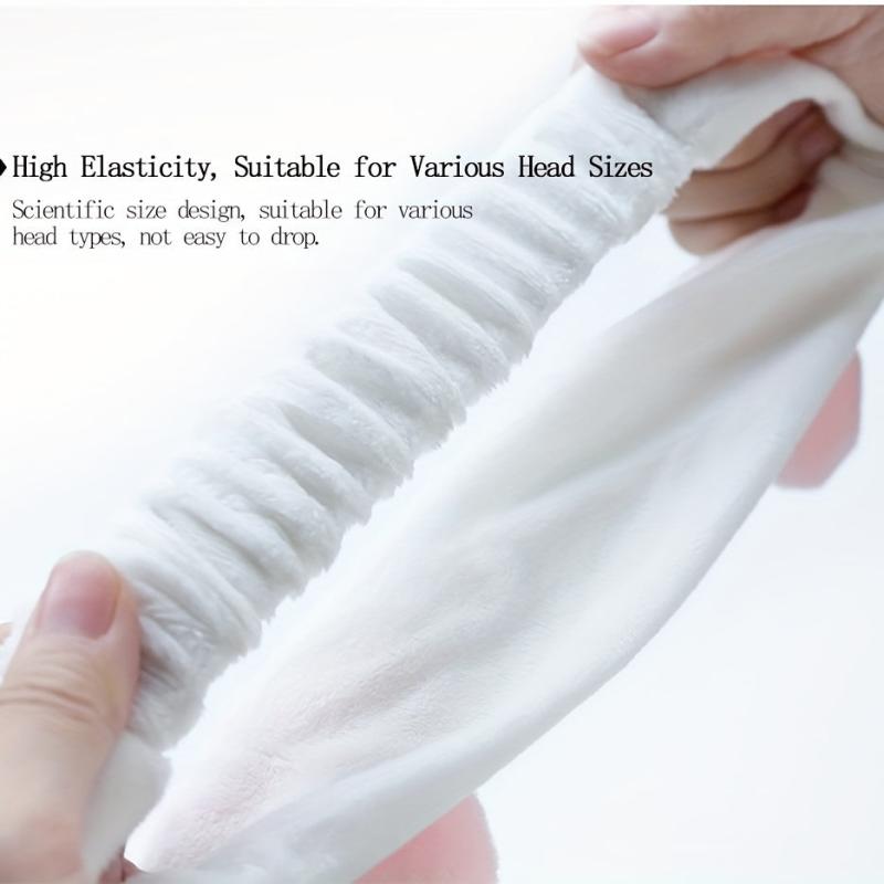 Deer Antlers Ears Headband Coral Fleece Hair Band for Spa Makeup