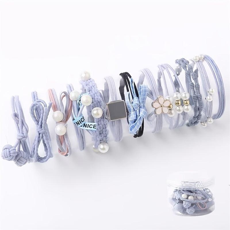 12pcs Elastic Hair Tie Hair Accessories For Women Rubber Band Ponytail Holders