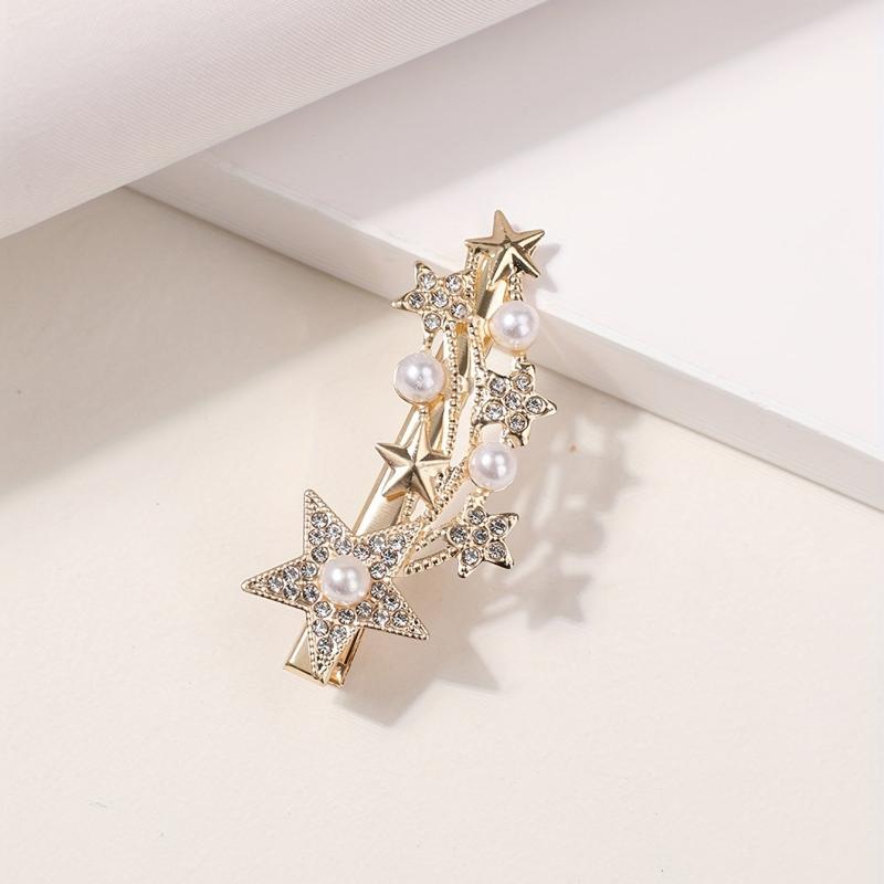 Rhinestone Hair Clip Shooting Star Duck Billed Clip Women Girls Hair Acces