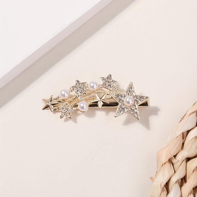 Rhinestone Hair Clip Shooting Star Duck Billed Clip Women Girls Hair Acces